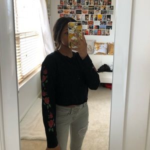 PACSUN Rose Cropped Long Sleeve